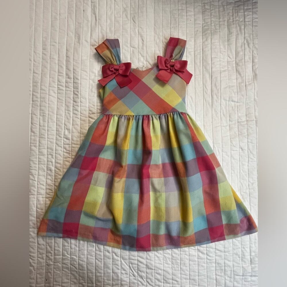 Bonnie Jean multi colored plaid dress